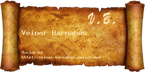 Veiner Barnabás névjegykártya